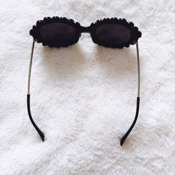 Diana Black & White Round Crystal Embellished Sunglasses - Picture 8 of 9
